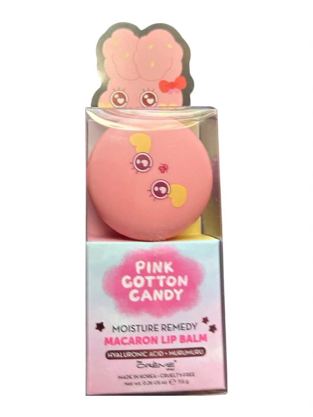 4/$20 The Crème Shop Pink Cotton Candy Macaron Lip Balm